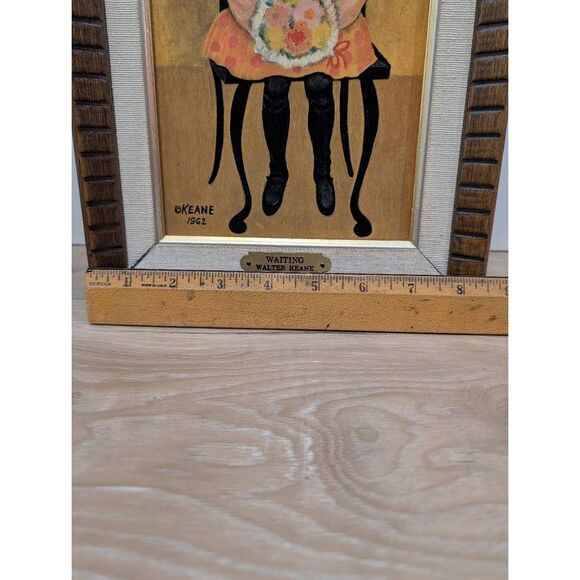 Walter Keane Big Eyes “Waiting” Turner Wall Art 1962 Vintage Framed Print - Picture 10 of 16